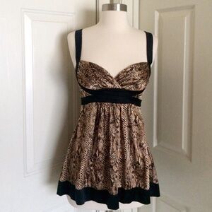 bebe Brown and Black Animal Print Top